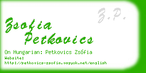 zsofia petkovics business card